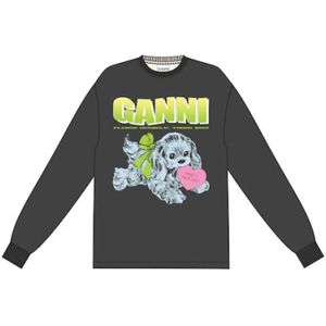 Ganni, Dames, Tops, Zwart, Maat: XS Katoen,