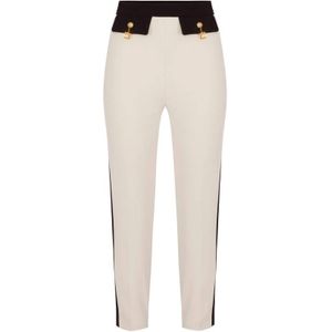 Elisabetta Franchi, Heren, Broeken, Beige, Maat: XS Poliester,