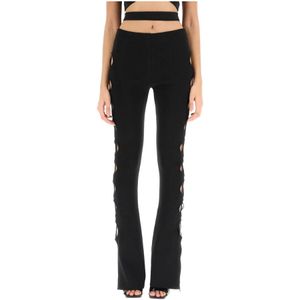 Andrea Adamo, Dames, Broeken, Zwart, Maat: S Jersey,