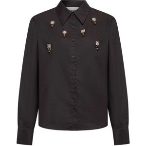 Silvian Heach, Dames, Blouses & Shirts, Bruin, Maat: 2XS Katoen,