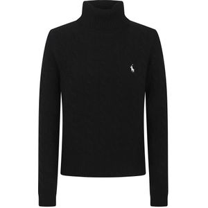 Polo Ralph Lauren - LS TN Long Sleeve Pullover - Zwart - Dames - Kabelgebreide Trui