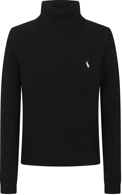 Polo Ralph Lauren - LS TN Long Sleeve Pullover - Zwart - Dames - Kabelgebreide Trui