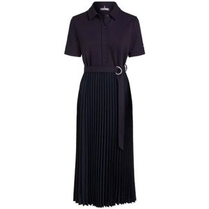 Tommy Hilfiger, Dames, Jurken, Blauw, Maat: XL Katoen,