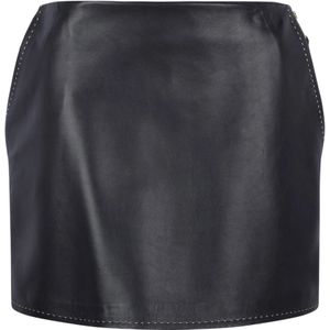 Elisabetta Franchi, Dames, Rokken, Zwart, Maat: M Leer,