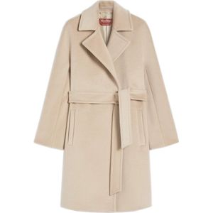 Max Mara Studio, Dames, Mantels, Beige, Maat: S Wol,