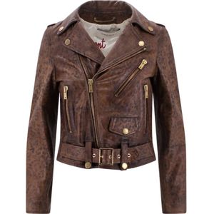 Golden Goose, Dames, Jassen, Bruin, Maat: 2XS Leer,