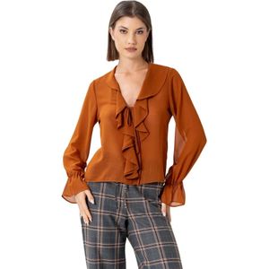 Kocca, Dames, Blouses & Shirts, Bruin, Maat: L Poliester,