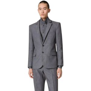 Valentino Garavani, Heren, Jassen, Grijs, Maat: L Linnen,