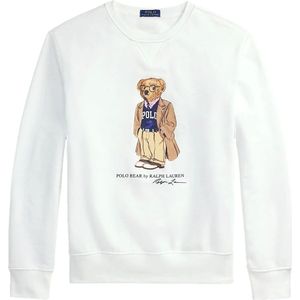 Polo Ralph Lauren, Heren, Sweatshirts & Hoodies, Wit, Maat: M Katoen,