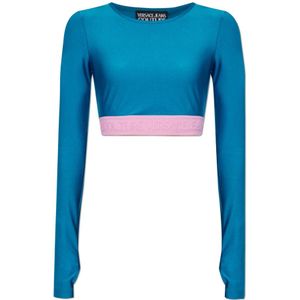 Versace Jeans Couture, Dames, Tops, Blauw, Maat: XS