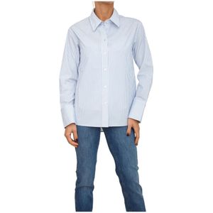 Liu Jo, Dames, Blouses & Shirts, Blauw, Maat: 2XS Katoen,