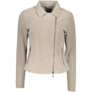 Moorer, Dames, Jassen, Beige, Maat: L Leer,