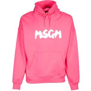 Msgm, Heren, Sweatshirts & Hoodies, Roze, Maat: S Katoen,