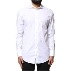 Dolce & Gabbana, Heren, Overhemden, Wit, Maat: M Katoen,