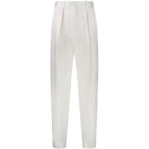Victoria Beckham, Dames, Broeken, Wit, Maat: XS Leer,