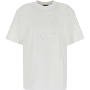 Ganni, Dames, Tops, Wit, Maat: 2XS Katoen,