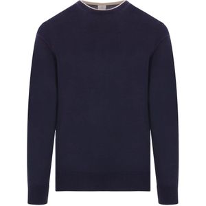 Eleventy, Heren, Truien, Blauw, Maat: 2XL Zijde,