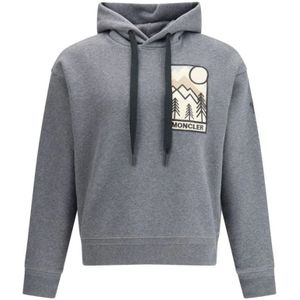 Moncler, Heren, Sweatshirts & Hoodies, Grijs, Maat: S Katoen,