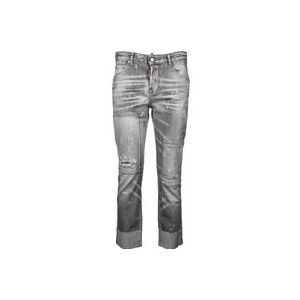 Dsquared2 Slim Fit Grijze Jeans , Gray , Dames , Maat: S