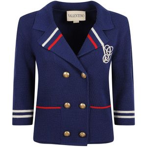 Valentino Garavani, Dames, Jassen, Blauw, Maat: XS Wol,