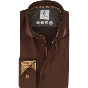 R2 Amsterdam, Heren, Overhemden, Bruin, Maat: M