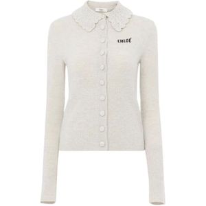 Chloé, Dames, Truien, Grijs, Maat: M Wol,