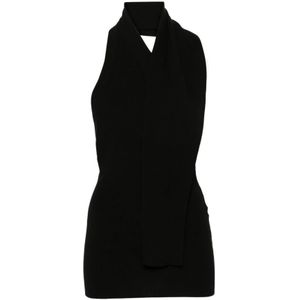 Fendi, Dames, Tops, Zwart, Maat: S Zijde,