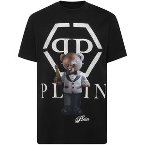 Philipp Plein, Heren, Tops, Zwart, Maat: M Katoen,
