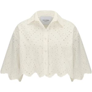 Nicowa - Cropped Shirt Finaliwo - Overhemd - Wit - Katoen
