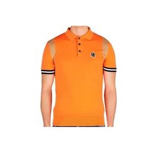 Dsquared2 Logo Patch Wol Polo , Orange , Heren , Maat: S