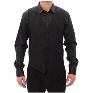 Dolce & Gabbana, Heren, Pakken, Zwart, Maat: M Wol,