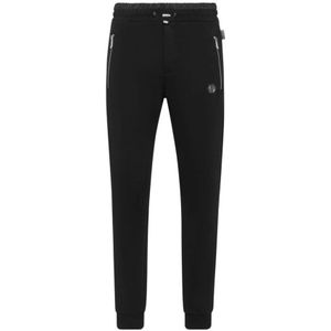 Philipp Plein, Heren, Broeken, Zwart, Maat: S Katoen,