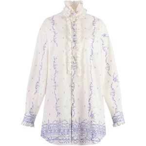 Philosophy di Lorenzo Serafini, Dames, Blouses & Shirts, Wit, Maat: S Katoen,