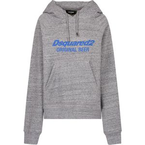 Dsquared2, Dames, Sweatshirts & Hoodies, Grijs, Maat: XS Katoen,