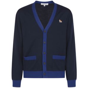 Maison Kitsuné, Heren, Truien, Blauw, Maat: XL Wol,