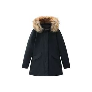 Woolrich Ramar Arctic Parka met Afneembare Bontkraag , Blue , Dames , Maat: XS