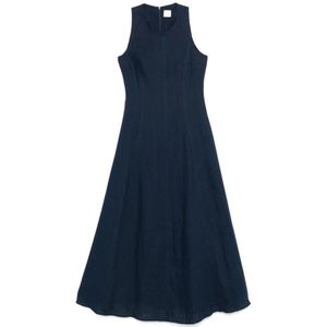 Eleventy, Dames, Jurken, Blauw, Maat: 2XS Linnen,