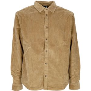 Element - Fluwelen Overhemd - Groen - 68% Katoen, 30% Katoen, 2% Elastaan