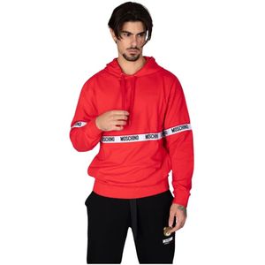 Moschino, Heren, Sweatshirts & Hoodies, Rood, Maat: XS Katoen,