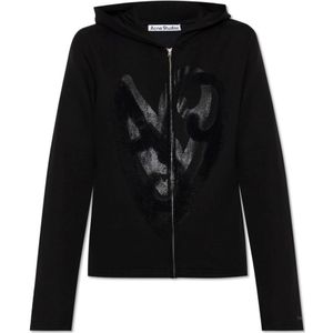 Acne Studios, Dames, Sweatshirts & Hoodies, Zwart, Maat: S Katoen,