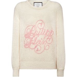 Philipp Plein, Dames, Truien, Wit, Maat: S Zijde,