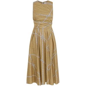 Elisabetta Franchi, Dames, Jurken, Veelkleurig, Maat: M Katoen,