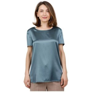 Max Mara, Dames, Tops, Blauw, Maat: XL Zijde,