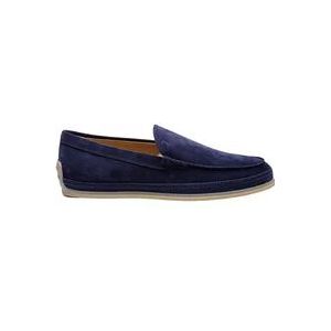 Tod's Marineblauwe Suède Mocins , Blue , Heren , Maat: 43 1/2 EU