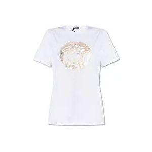 Versace T-shirt met logo , White , Dames , Maat: S