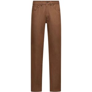 Moncler, Heren, Broeken, Bruin, Maat: S Denim,