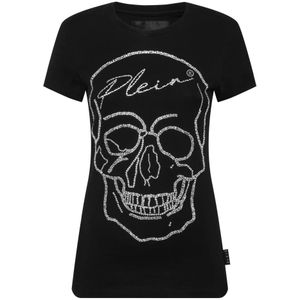 Philipp Plein, Dames, Tops, Zwart, Maat: XS Katoen,