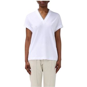 Brunello Cucinelli, Dames, Tops, Wit, Maat: M Katoen,