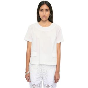 MeiMeiJ, Dames, Blouses & Shirts, Wit, Maat: M