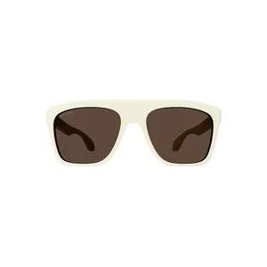 Gucci Witte zonnebril voor vrouwen , White , Dames , Maat: 57 MM